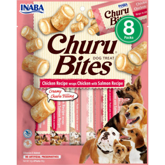 Churu dog Bites - kuře, losos 96g