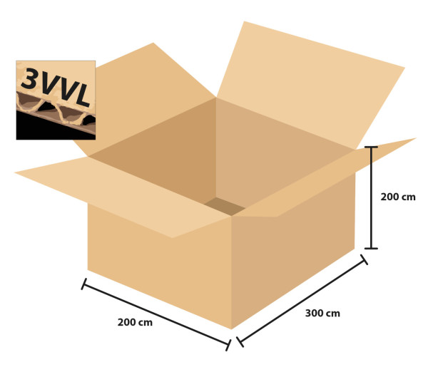 Krabice kartonová 3 vrstvá 300x200x200mm