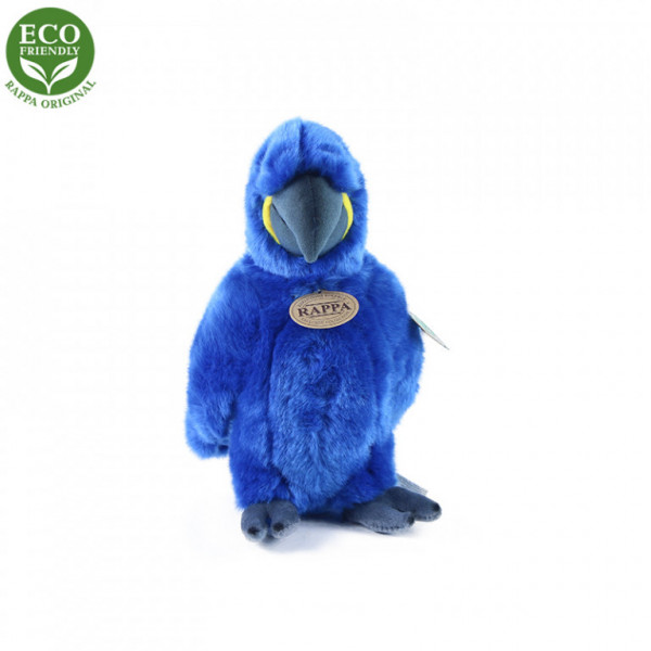 Plyšový pták papoušek modrý ara hyacintový stojící 25 cm ECO-FRIENDLY