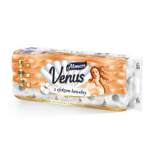 Papier toaletowy Almusso Venus Coral pomarańczowy 10 szt w opakowaniu 3 warstwowym