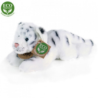 Pluszowy tygrys biały leżący 17 cm EKOLOGICZNY