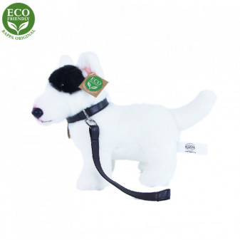 Plyšový pes anglický bulteriér s vodítkem stojící 23 cm ECO-FRIENDLY