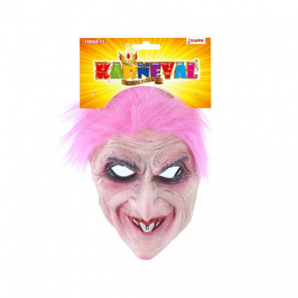 Maska pro dospělé růžová čarodějnice/Halloween