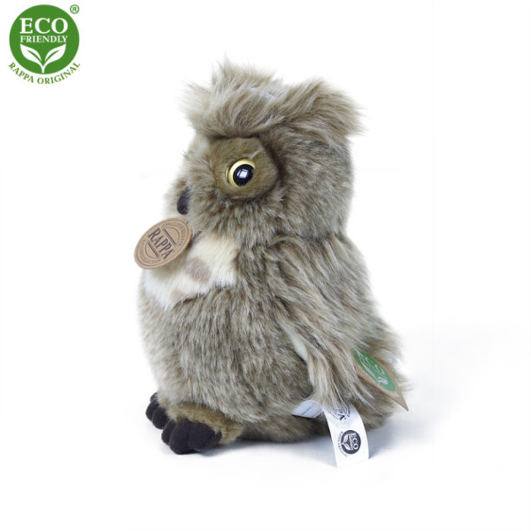 Plyšový pták sova/výr 17 cm ECO-FRIENDLY