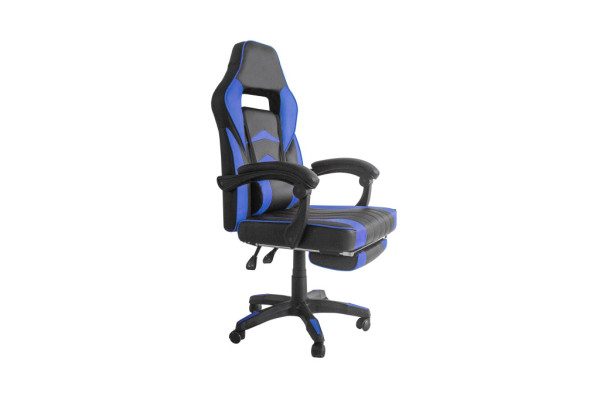 Aga Kancelářská židle Černo - Modrá s opěrkou pro nohy