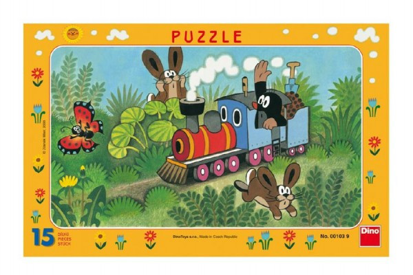 Puzzle planszowe Kret i lokomotywa 29,5x19cm 15 sztuk