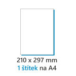 Etiketa 210x297/100 ks A4 bílá, Labels 1/1