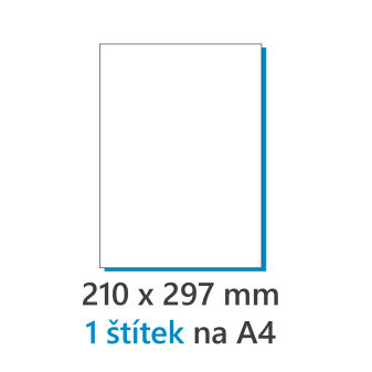 Etiketa 210x297/100 ks A4 biela, Labels 1/1