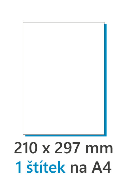 Etiketa 210x297/100 ks A4 biela, Labels 1/1