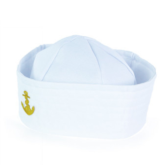 Dětská čepice námořník bílá s kotvou pro dospělé
