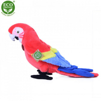 Plyšový papousek ARA 25 cm ECO-FRIENDLY