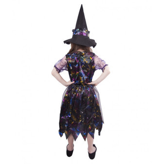 Kolorowy kostium czarownicy dla dzieci (M) w e-opakowaniu