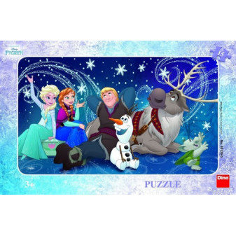 Puzzle Sněhové vločky deskové 15 dílků Frozen/Ledové království 30x19cm