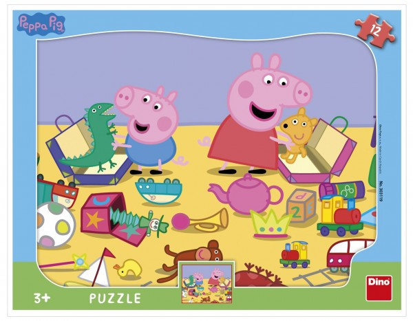 Puzzle doskové Peppa Pig sa hrá Prasiatko Peppa/Peppa Pig 12dielikov 37x29cm vo fólii