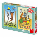 Puzzle Psík a Mačička 2x48 dielikov 18x26cm v krabici 27x19x4cm