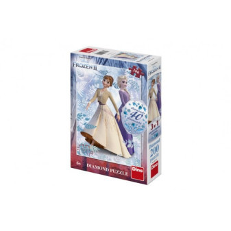 Puzzle 3v1 Ledové království II/Frozen II 200 dílků s diamanty s lepidlem v krabici 20x29,5x6cm