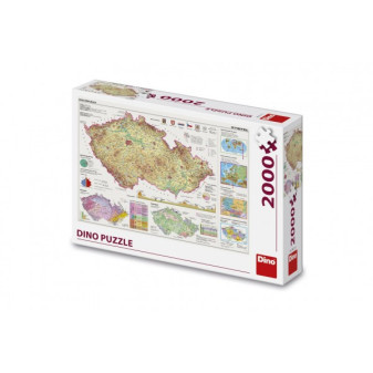 Puzzle Mapa České Republiky 97x69cm 2000 dílků v krabici 32x23x7cm