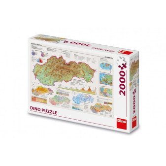 Puzzle Mapa Slovenska 97x69cm 2000 dielikov v krabici 32x23x7cm