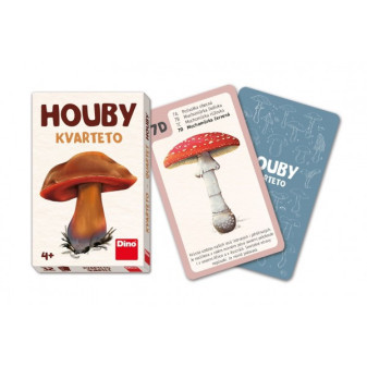 Kvarteto Houby společenská hra karty 32ks v papírové krabičce 7x11x1cm