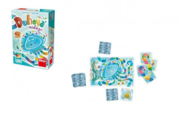 Gra towarzyska dla dzieci Rainbow Jellyfish w pudełku o wymiarach 9x13x4cm