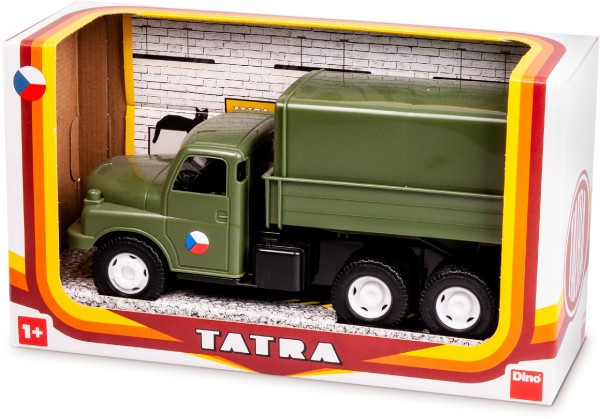 Auto nákladné Tatra 148 khaki vojenská plast 30cm v krabici 35x18x13cm
