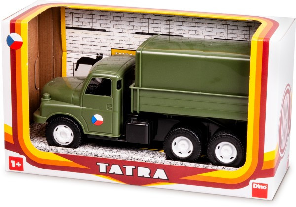 Auto nákladní Tatra 148 khaki vojenská plast 30cm v krabici 35x18x13cm