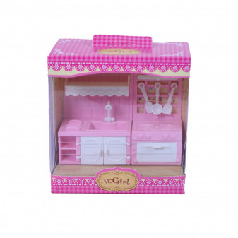 Sada nábytok mini pre bábiky (klavír - toaletka - kuchyňa)