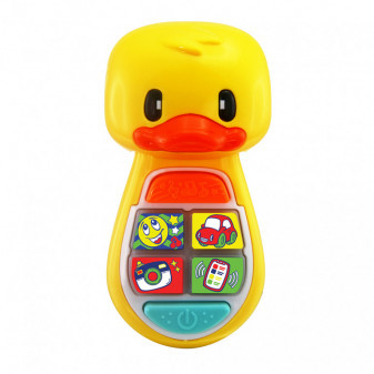 Telefon dla najmłodszych z dźwiękiem i światłem kaczki