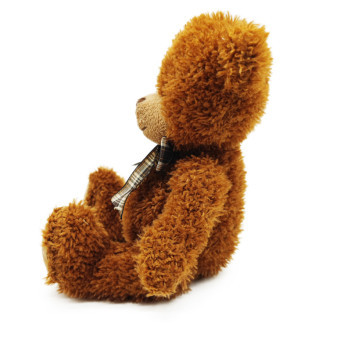 Plyšový medvěd s mašlí 25 cm tmavě hnědý