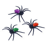 Dekorácia pavúky s trblietkami 3 farby