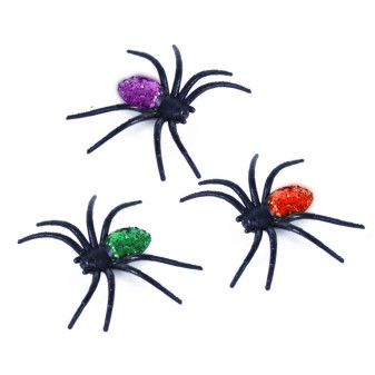 Ozdobne pająki z brokatem 3 kolory