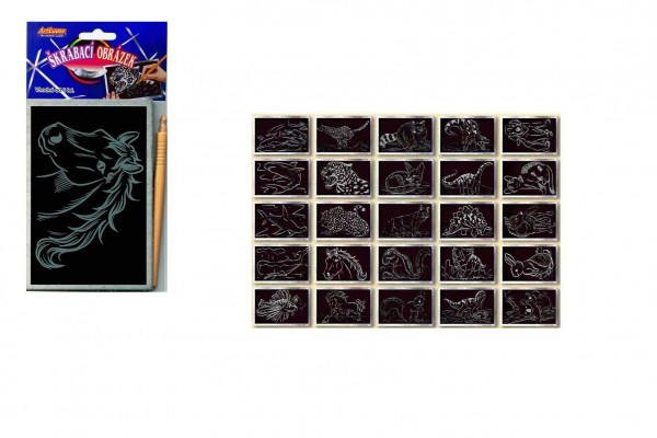 Scratch image srebrny 15x10cm 24 szt. w kartonie