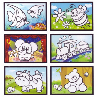 Kouzelné malování vodou asst 6 druhů na kartě 11x21cm