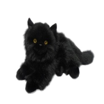 Czarny pluszowy kot leżący 30 cm EKOLOGICZNY