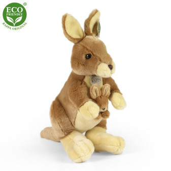 Pluszowy kangur z dzieckiem 37 cm EKOLOGICZNY