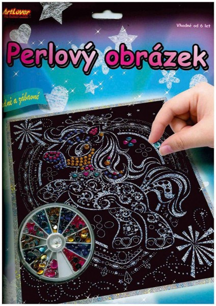 Perlový obrázek 200ks barevných perel 20,3x25,4cm asst 3 druhy na kartě