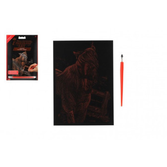 Scratch image miedziany Koń 12,5x18cm na karcie