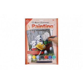 Malowanie po numerach Dalmatini 22x30cm farbami akrylowymi i pędzlem na kartonie