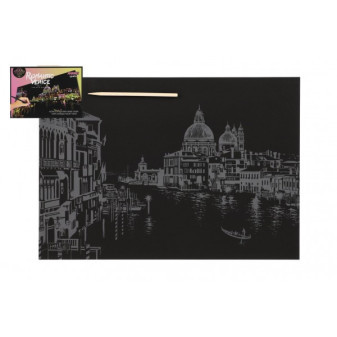Škrabací obrázok dúhový Benátky 40,5x28,5cm A3 v sáčku