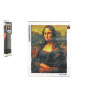 Diamentowy obraz Mona Lisa 40x30cm z dodatkami w blistrze 7x33x3cm