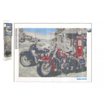 Diamantový obrázok Motorky 40x30cm s doplnkami v blistri 7x33x3cm