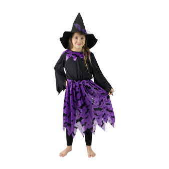 Dětský kostým čarodějnice s netopýry a kloboukem (S) e-obal