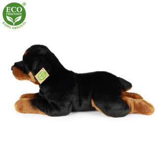 Pluszowy leżący pies Rottweiler 39 cm EKOLOGICZNY