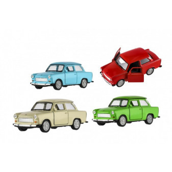 Car Welly Trabant 601 Classic metal/plastik 11cm 1:34-39 free running 4 kolory w pudełku 15x7x7cm