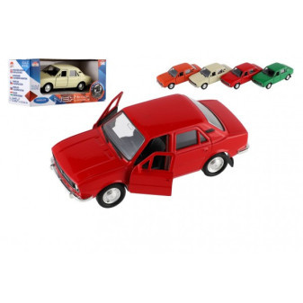 Samochód Welly Skoda 105L metal/plastik 11cm 1:34-39 do jazdy swobodnej 4 kolory w pudełku 15x7x7cm