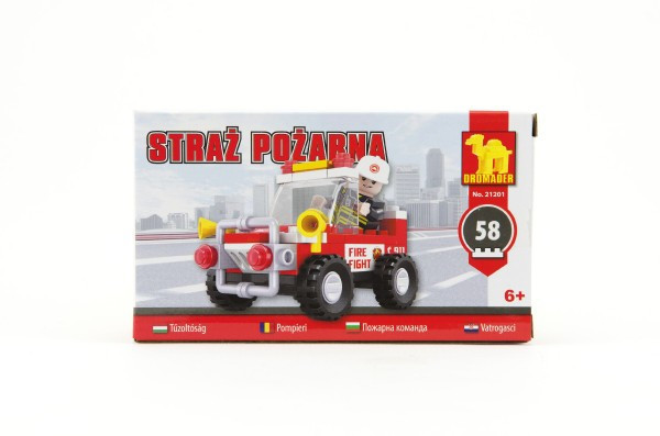 Stavebnice Dromader Hasiči Auto 21201 16,5x9,5x4,5cm