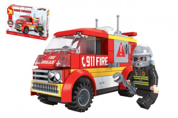 Stavebnica Dromader auto hasiči 96 dielikov v krabičke 22x15x5cm