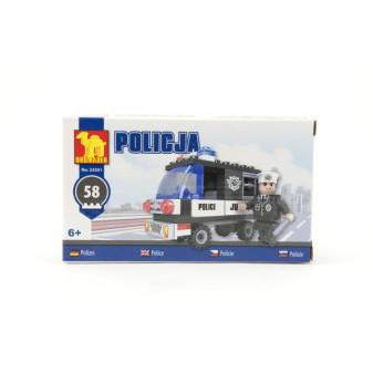 Stavebnice Dromader Policie Auto 23201 58ks v krabičce 17x10x4,5cm