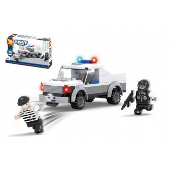 Stavebnice Dromader Swat auto policie 98 dílků v krabičce 19x13x5cm