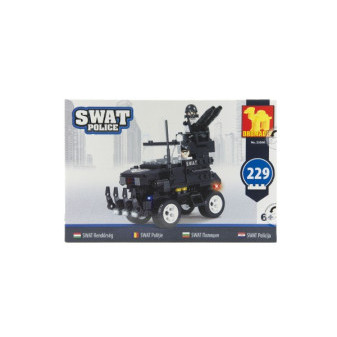 Stavebnice Dromader SWAT Policie Auto 229ks plast v krabici 32x21,5x5cm